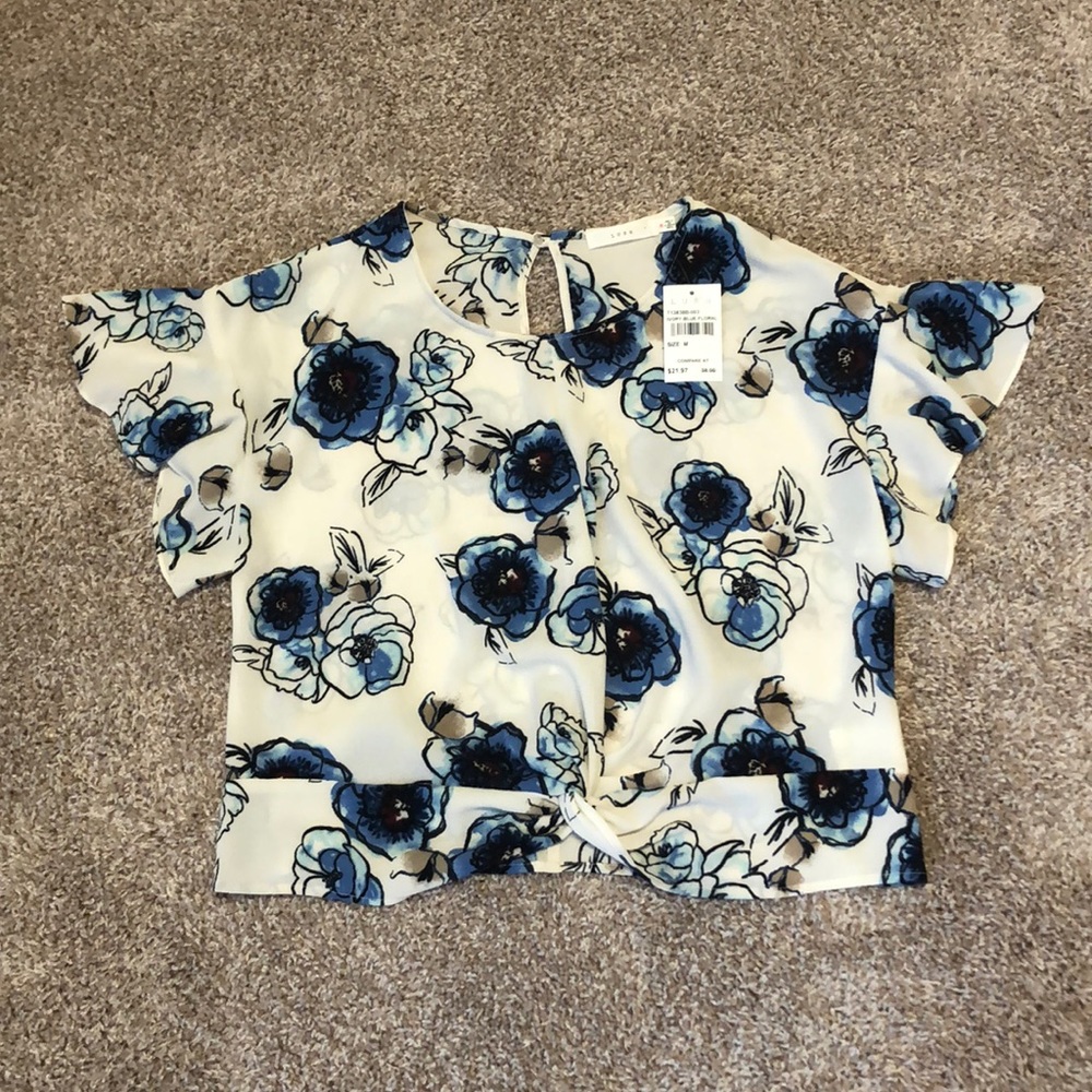 Blue Floral LUSH Top size M